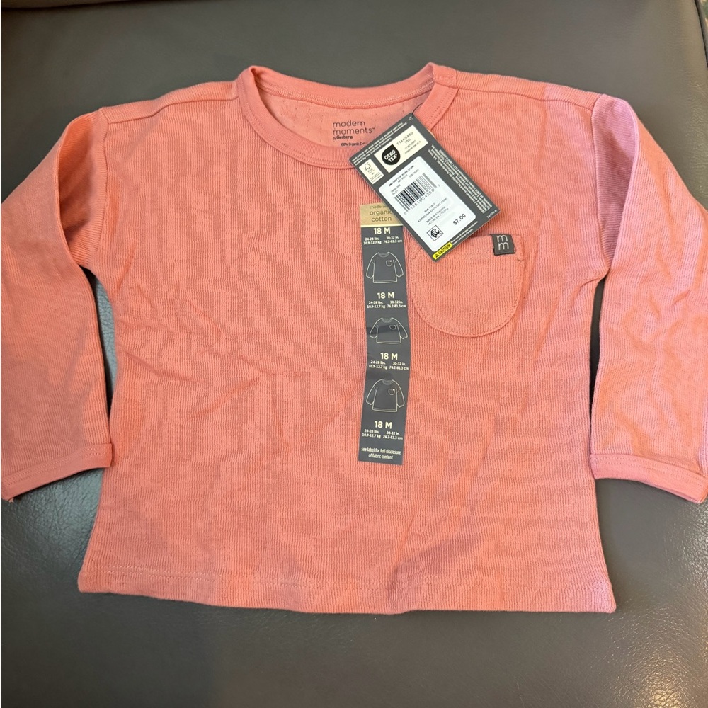 Kids Pink Long Sleeve Shirt